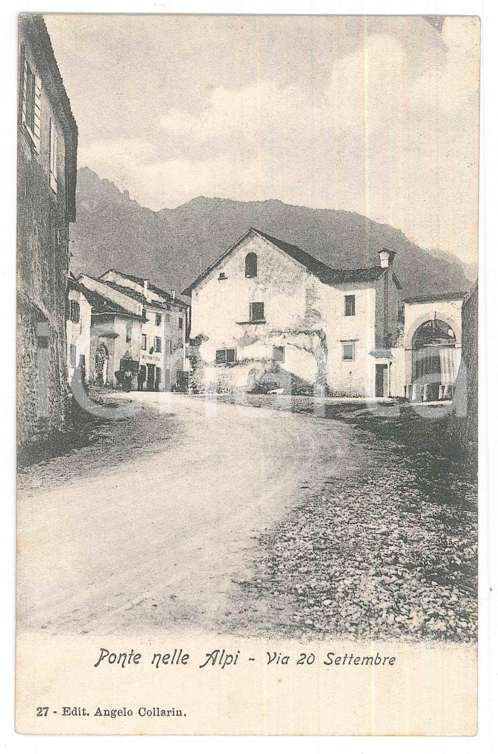 1908 PONTE NELLE ALPI (BL) Via XX Settembre *Cartolina postale FP VG