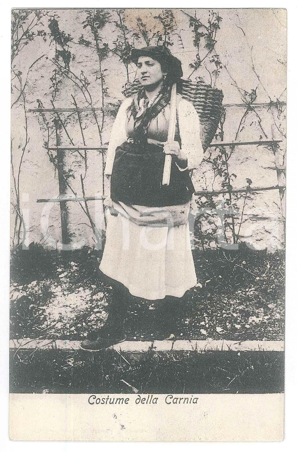 1909 TOLMEZZO (UD) Costume della CARNIA - Donna *Cartolina FOLKLORE FP VG