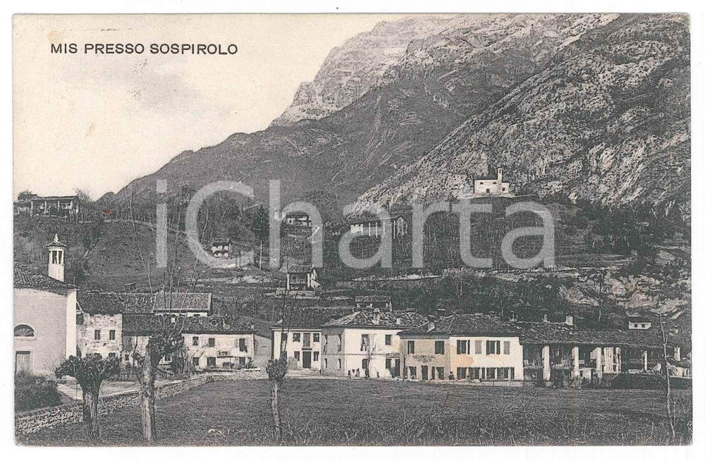 1908 MIS / SOSPIROLO (BL) Veduta della frazione - Cartolina postale FP VG