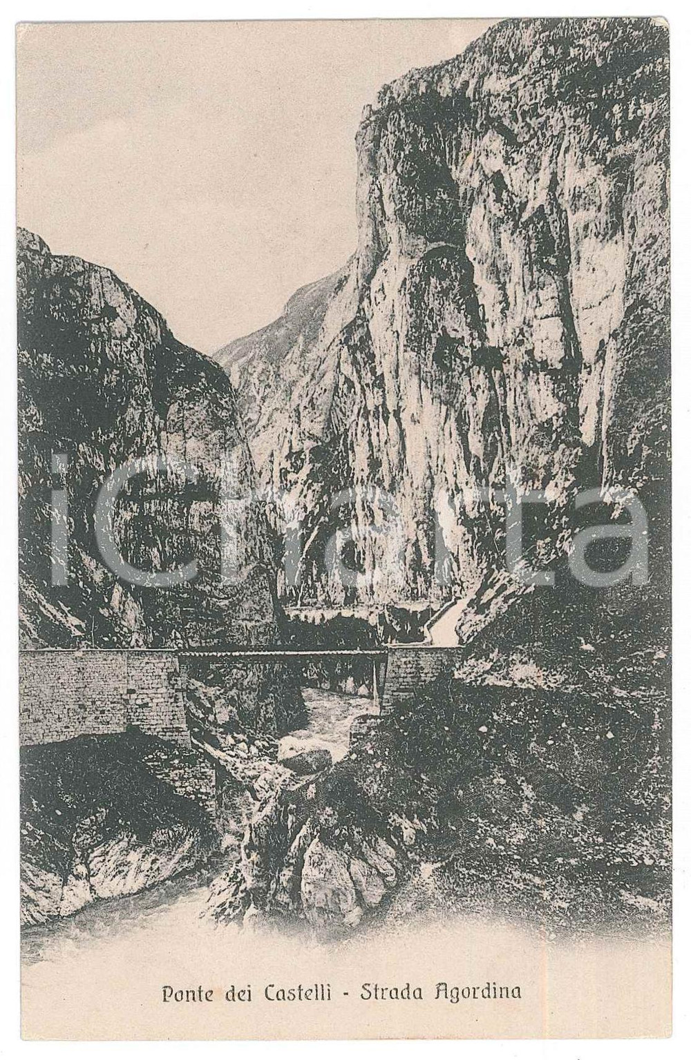 1908 Area di AGORDO (BL) Ponte dei Castelli - Strada Agordina *Cartolina FP VG