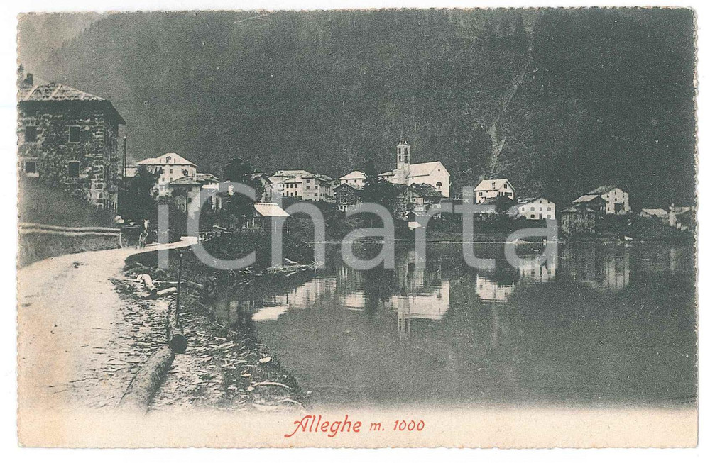 1908 ALLEGHE (BL) Veduta panoramica *Cartolina postale FP VG