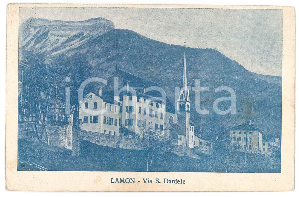 1908 LAMON (BL) Via S. Daniele - Veduta *Cartolina postale FP VG
