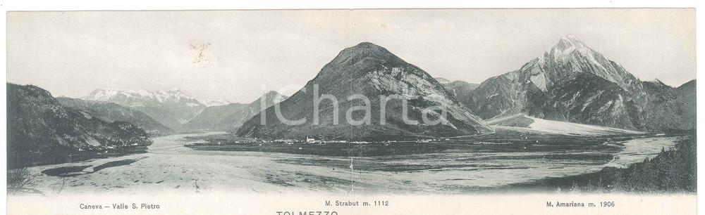 1909 TOLMEZZO (UD) Caneva - Monte Strabut - Monte Amariana *Cartolina DOPPIA