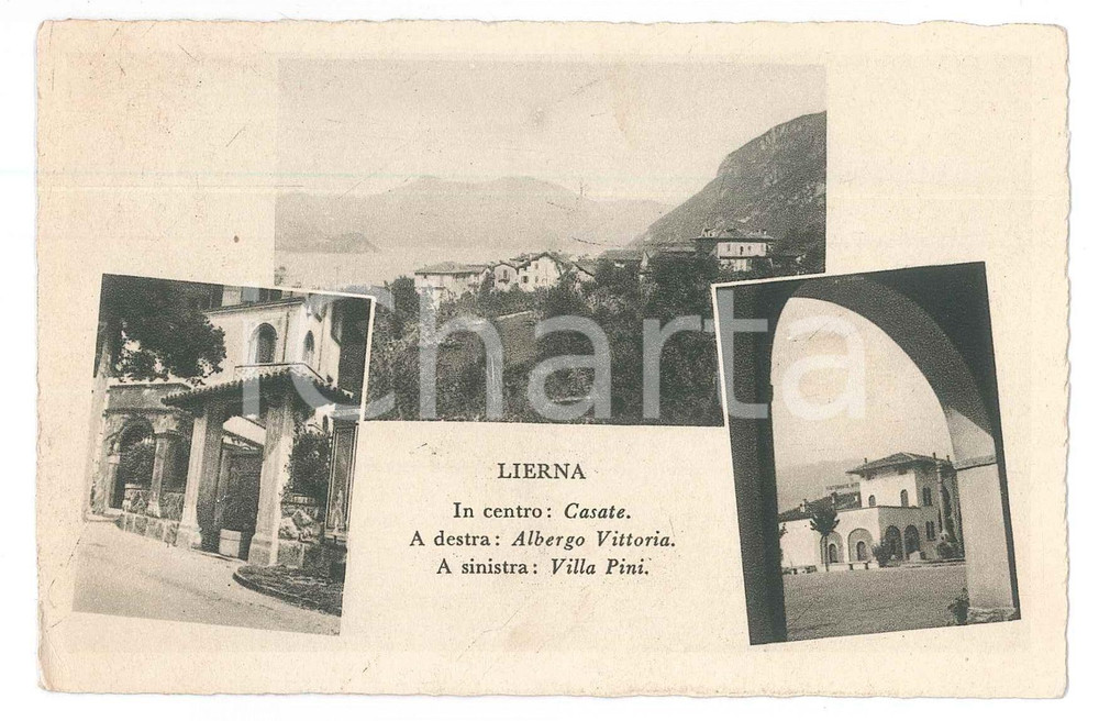 1933 LIERNA (LC) Vedutine CASATE - Albergo VITTORIA - Villa PINI *Cartolina