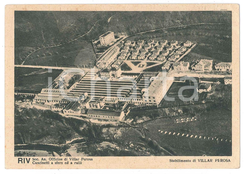 1934 VILLAR PEROSA Società anonima officine RIV Cuscinetti a sfera - Cartolina