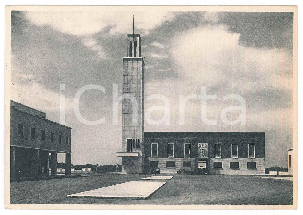 1935 SABAUDIA (LT) Piazza della Rivoluzione e municipio - Cartolina FG VG