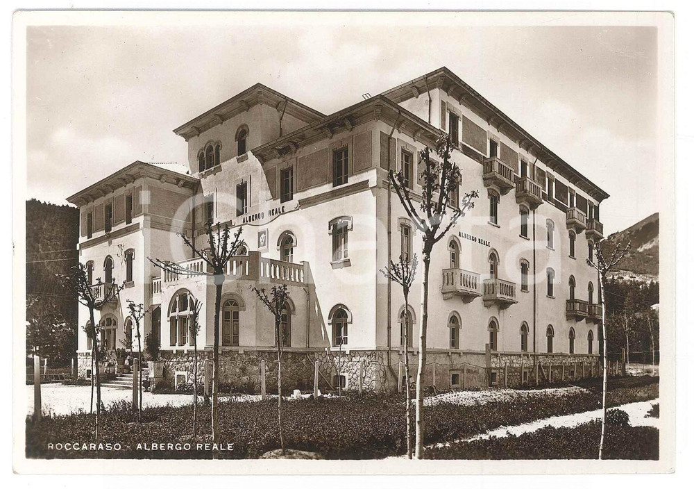 1935 ROCCARASO (AQ) Albergo Reale - Cartolina FG VG