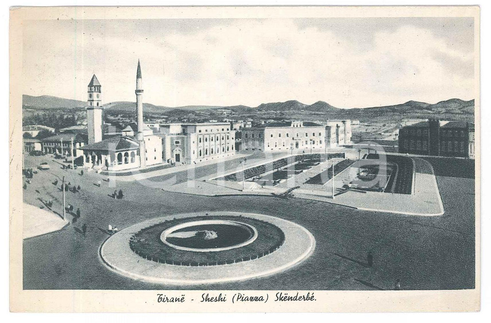 1941 TIRANA (ALBANIA) Piazza SKENDERBE *Cartolina postale FP VG