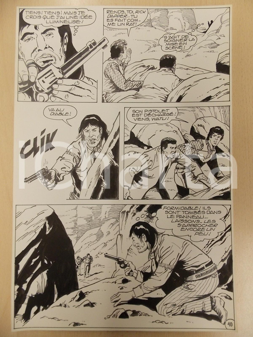 Opera d’arte autentica 1990 BILLY BOYD Ep.3 Luciano BERNASCONI Agguato nel canyon Tavola origin. 1