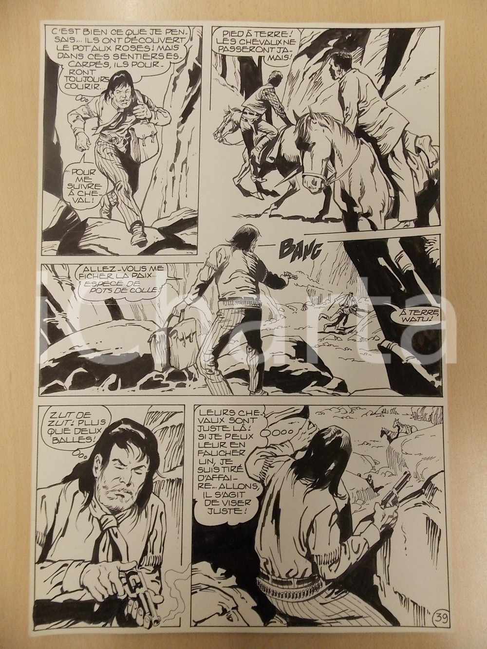 Opera d’arte autentica 1990 BILLY BOYD Ep 3 Luciano BERNASCONI Ladro in fuga Tavola originale LUBE 1