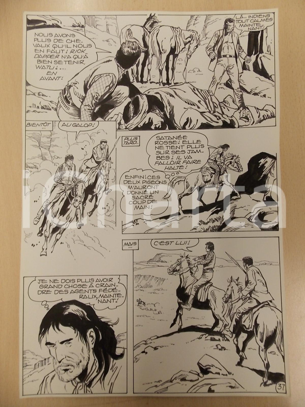Opera d’arte autentica 1990 BILLY BOYD Ep.3 Luciano BERNASCONI Bandito in fuga Tavola originale LUBE 1