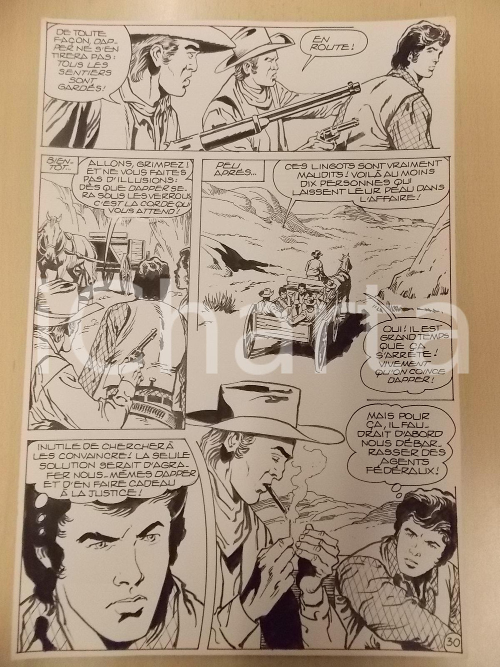 Opera d’arte autentica 1990 BILLY BOYD Ep.3 Luciano BERNASCONI Prigionieri sul carro Tavola originale 1