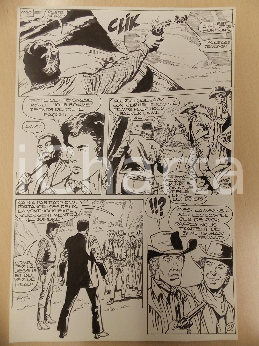 Opera d’arte autentica 1990 BILLY BOYD Ep.3 Luciano BERNASCONI Agguato a cowboy Tavola originale LUBE 1