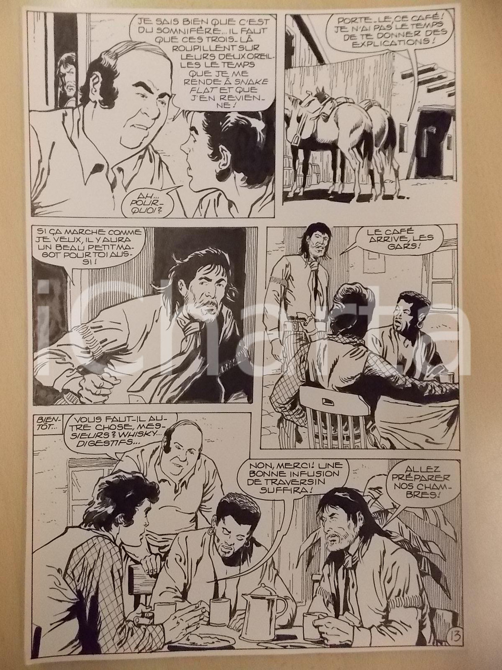 Opera d’arte autentica 1990 BILLY BOYD Ep.3 Luciano BERNASCONI Oste serve vino Tavola originale LUBE 1