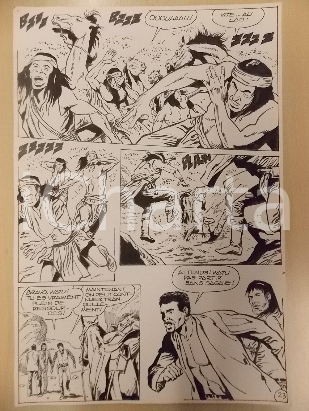 Opera d’arte autentica 1990 BILLY BOYD Ep.3 Luciano BERNASCONI Api pungono pellerossa Tavola originale 1