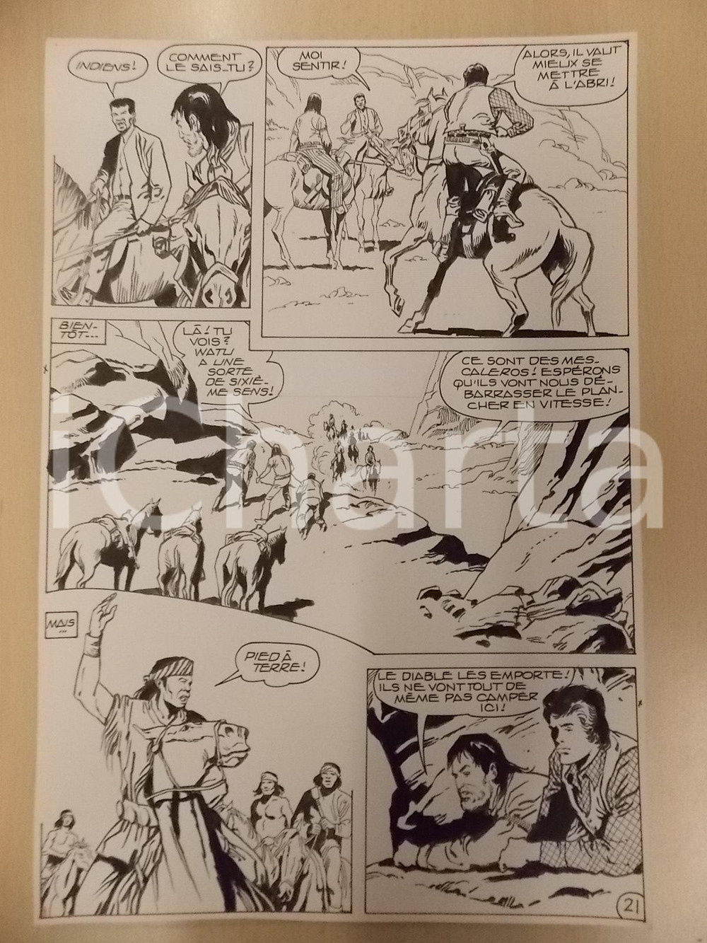 Opera d’arte autentica 1990 BILLY BOYD Ep.3 Luciano BERNASCONI Assalto pellerossa Tavola originale LUBE 1