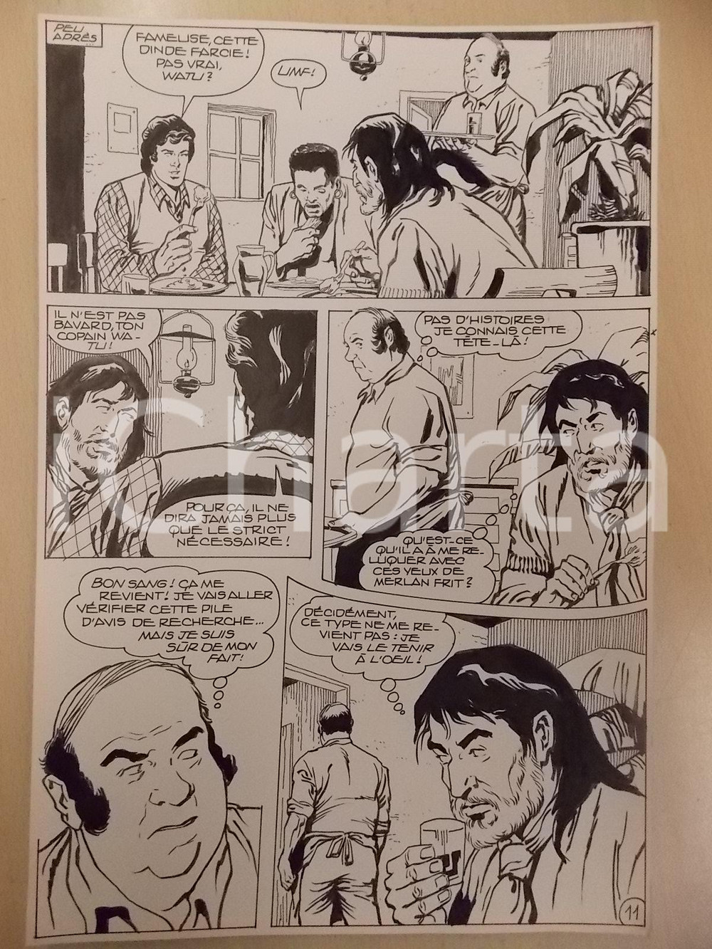 Opera d’arte autentica 1990 BILLY BOYD Ep.3 Luciano BERNASCONI Cowboy nella locanda Tavola originale 1