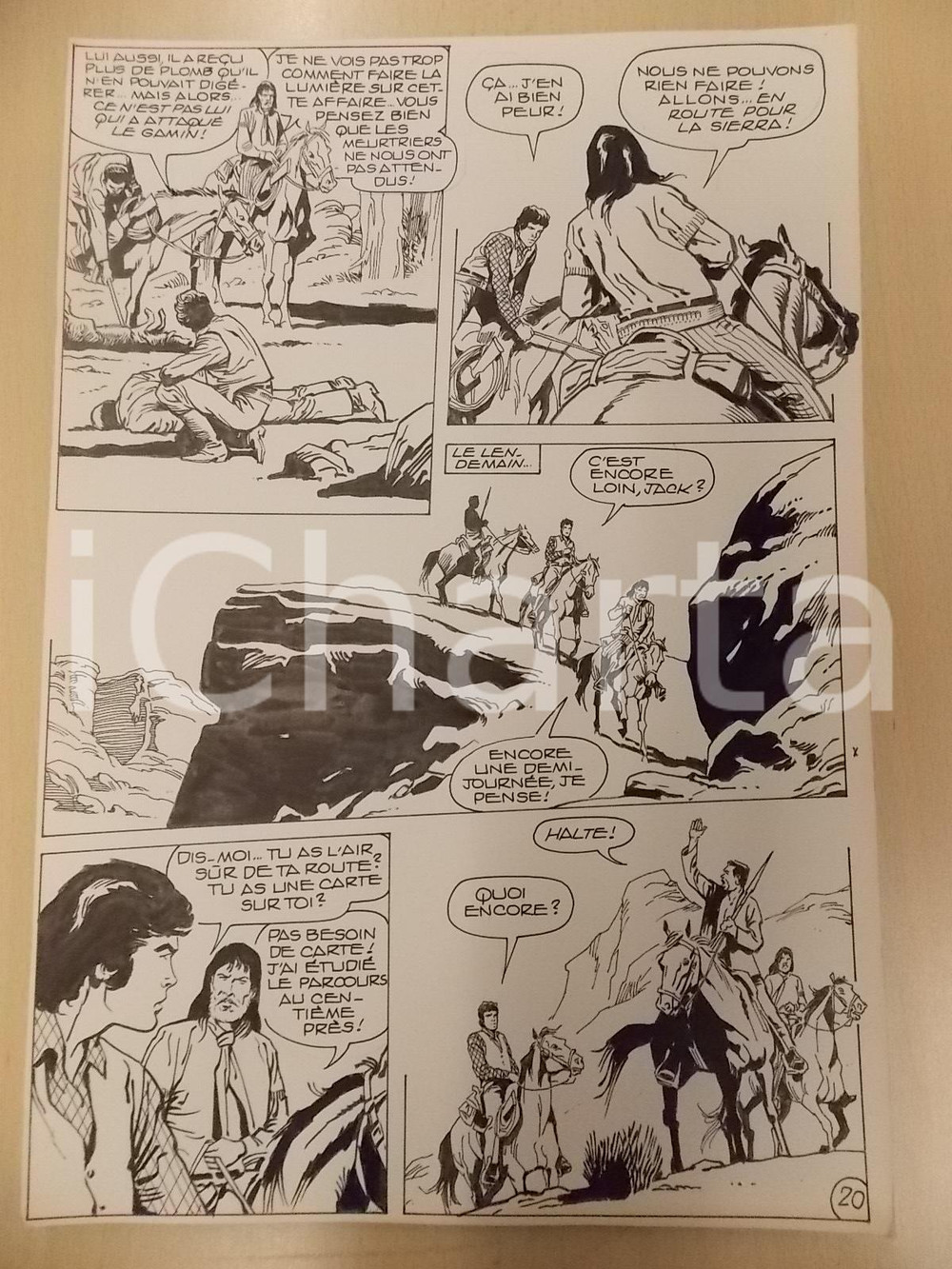 Opera d’arte autentica 1990 BILLY BOYD Ep.3 Luciano BERNASCONI Spedizione nel canyon Tavola originale 1