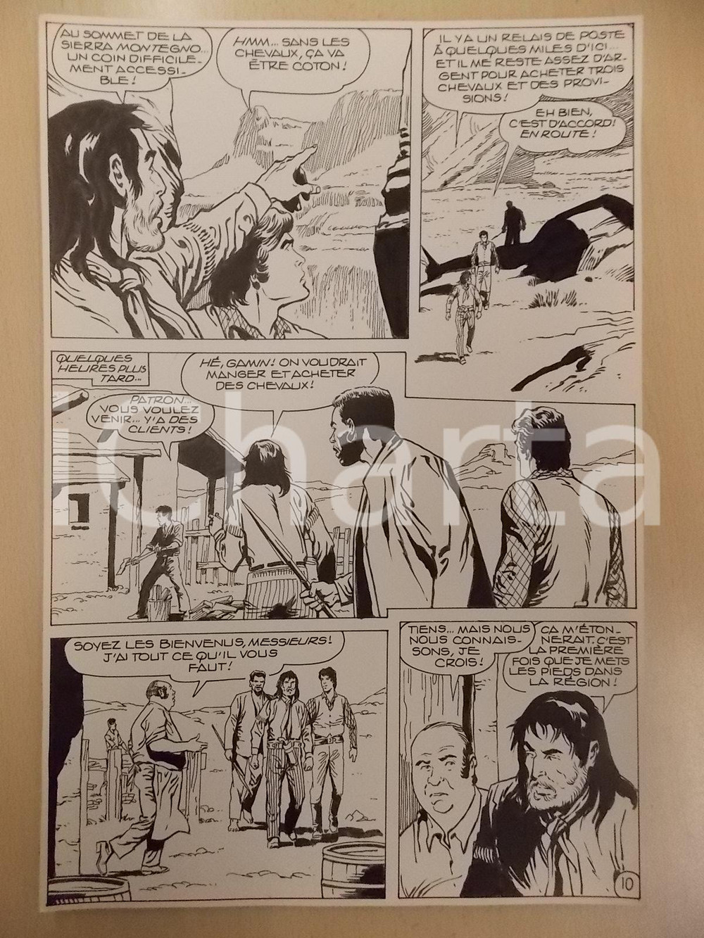 Opera d’arte autentica 1990 BILLY BOYD Ep.3 Luciano BERNASCONI Arrivo alla locanda Tavola originale 1