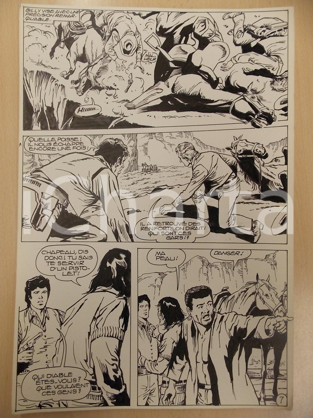 Opera d’arte autentica 1990 BILLY BOYD Ep.3 Luciano BERNASCONI Cavalli imbizzarriti Tavola originale 1