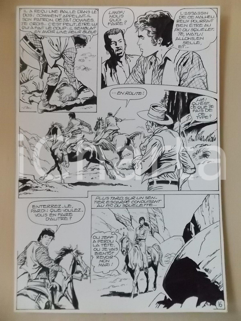 Opera d’arte autentica 1990 BILLY BOYD Ep.5 Luciano BERNASCONI Esplorazione nel canyon Tavola originale 1