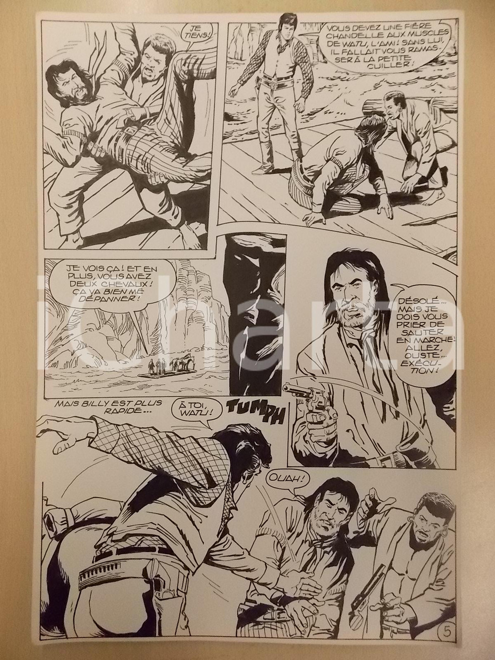 Opera d’arte autentica 1990 BILLY BOYD Ep.3 Luciano BERNASCONI Rissa sulla zattera Tavola originale 1