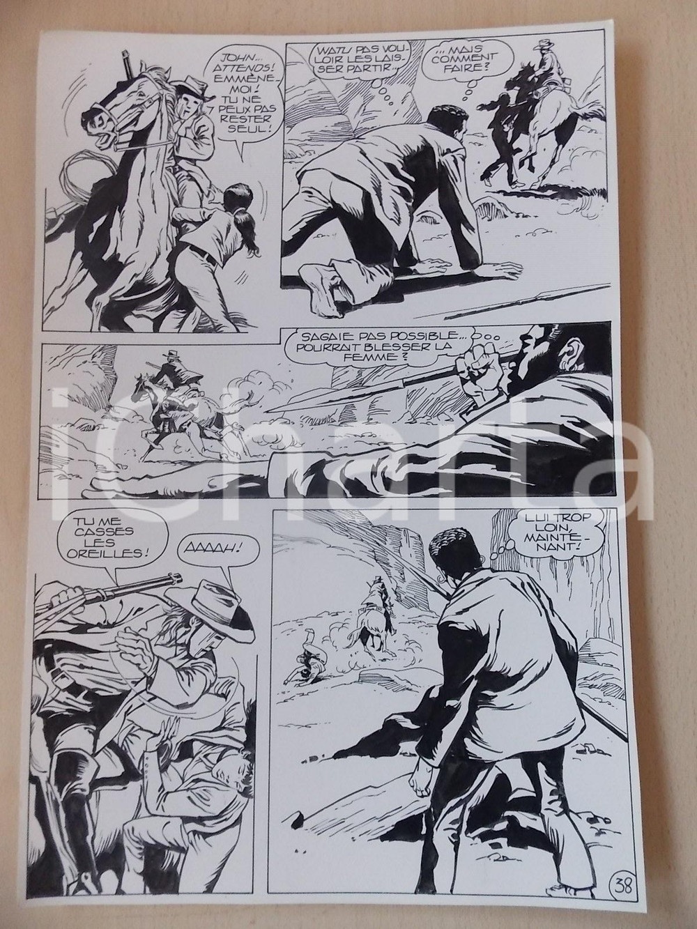 Opera d’arte autentica 1990 BILLY BOYD Ep.5 Luciano BERNASCONI Fuga dell uomo mascherato Tav. originale 1