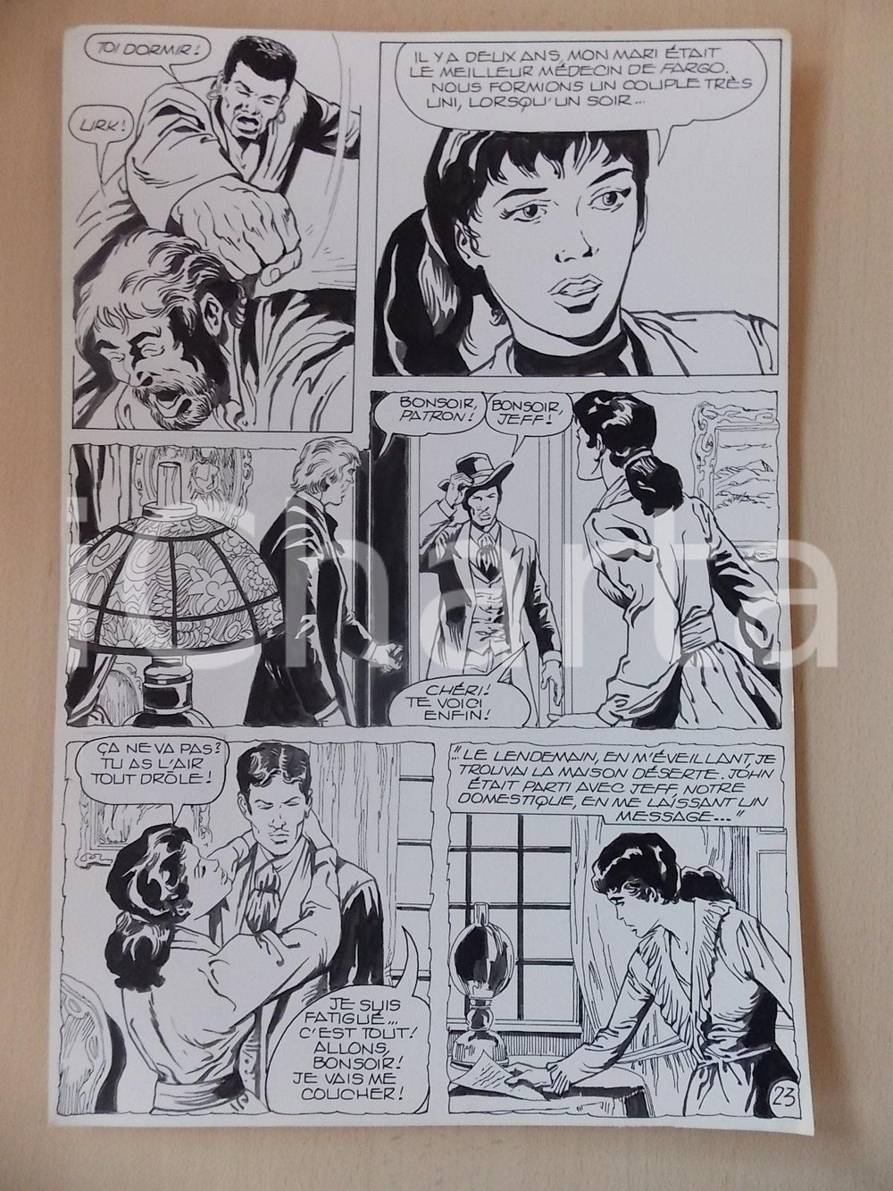 Opera d’arte autentica 1990 BILLY BOYD Ep.5 Luciano BERNASCONI Pugno a un bandito Tavola originale 1