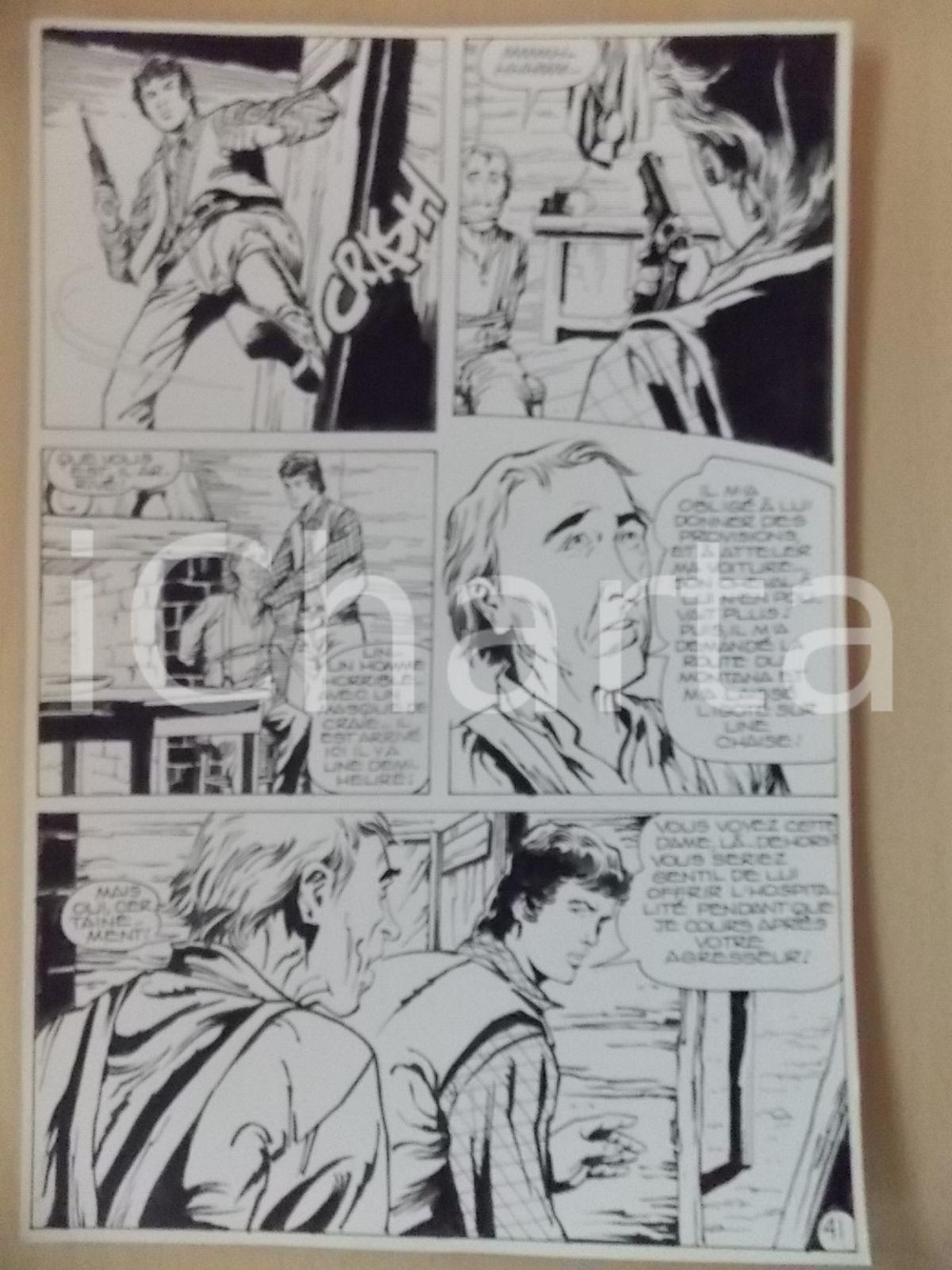 Opera d’arte autentica 1990 BILLY BOYD Ep.5 Luciano BERNASCONI Irruzione nel capanno Tavola originale 1