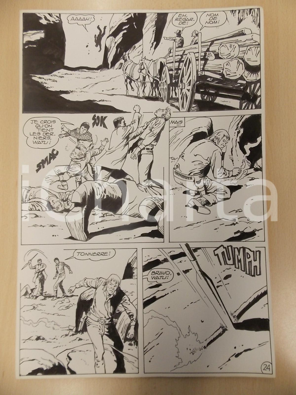 Opera d’arte autentica 1990 BILLY BOYD Ep.4 Luciano BERNASCONI Bandito accende dinamite Tav. originale 1