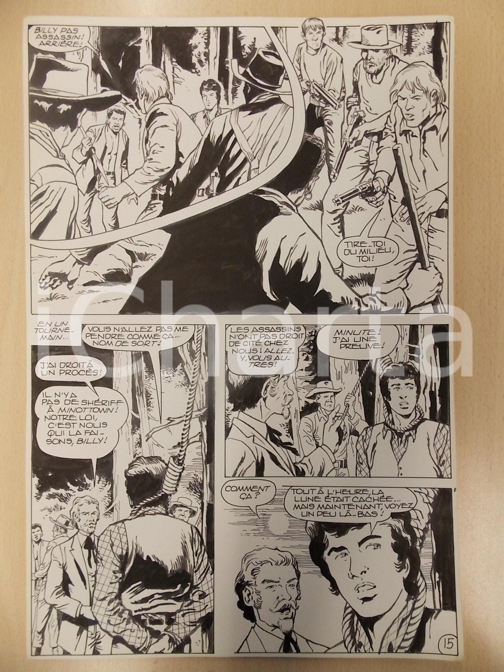 Opera d’arte autentica 1990 Luciano BERNASCONI Billy BOYD impiccato nel bosco Tavola originale Ep.4 1