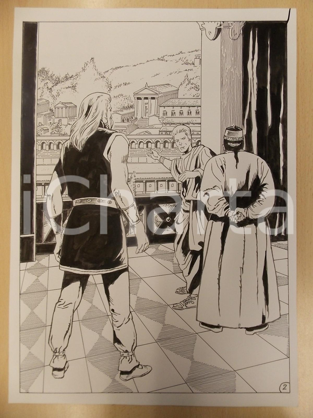 Opera d’arte autentica 2001 WAMPUS Ep. 4 L. BERNASCONI Console romano mostra Roma a Vichingo Tavola 1