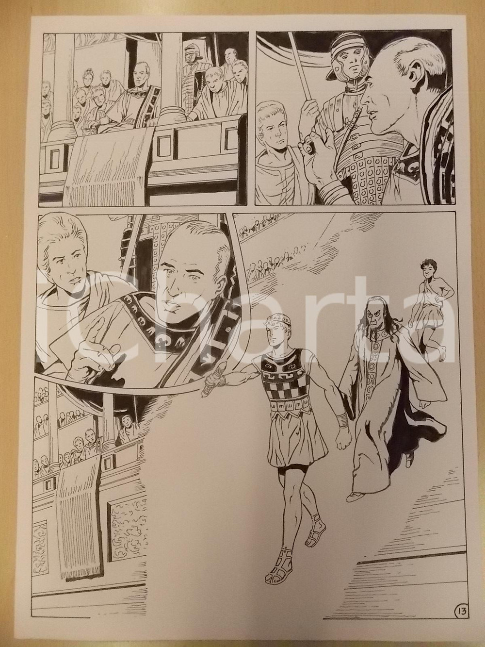 Opera d’arte autentica 2001 WAMPUS Ep. 4 L. BERNASCONI Imperatore assiste a giochi gladiatori Tavola 1