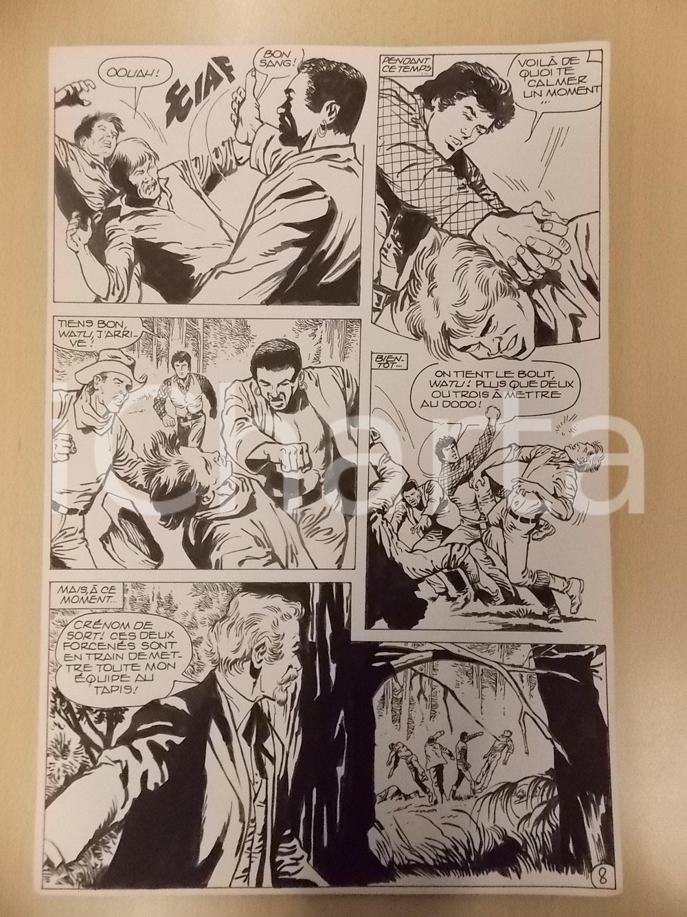 Opera d’arte autentica 1990 BILLY BOYD Ep.4 Luciano BERNASCONI Rissa nel bosco Tavola originale LUBE 1