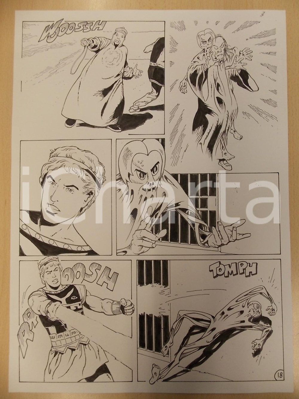 Opera d’arte autentica 2001 WAMPUS Ep. 4 Luciano BERNASCONI Imperatore cinese stringe amuleto Tavola 1