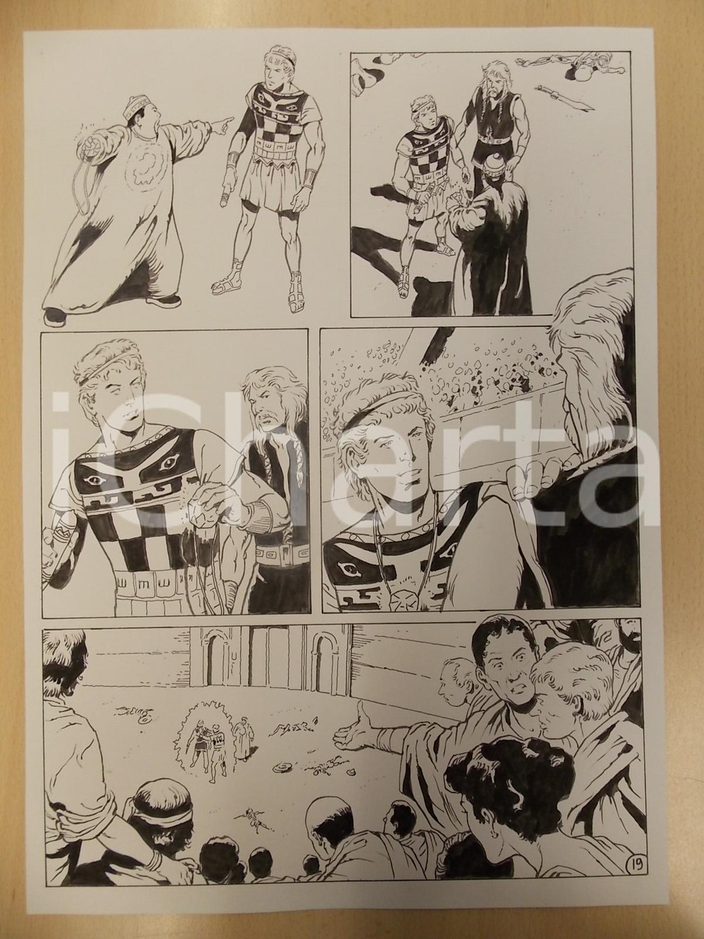 Opera d’arte autentica 2001 WAMPUS Ep. 4 L. BERNASCONI Vichingo e gladiatore si smaterializzano Tavola 1