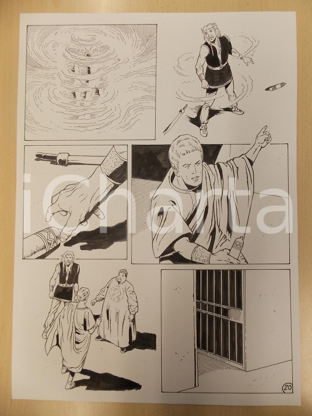 Opera d’arte autentica 2001 WAMPUS Ep. 4 Luciano BERNASCONI Vortice spaziotemporale Tavola originale 1