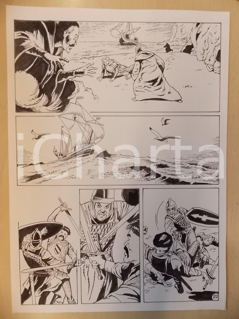 Opera d’arte autentica 2001 WAMPUS Luciano BERNASCONI Morte sul campo di battaglia Tav. originale LUBE 1