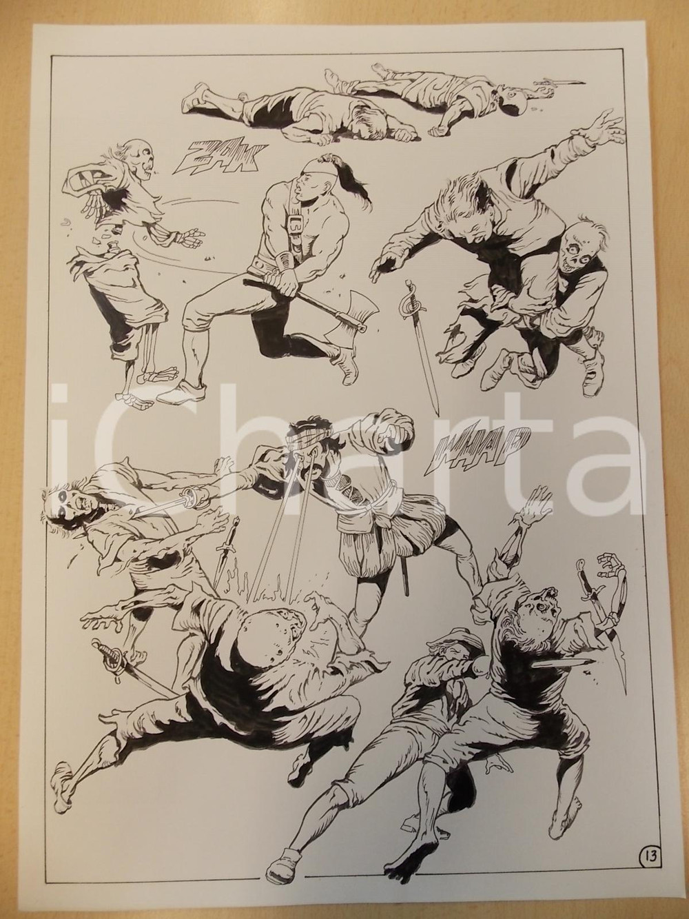 Opera d’arte autentica 2001 WAMPUS Ep. 2 Luciano BERNASCONI Guerra tra alieni vichingi e pirati Tavola 1