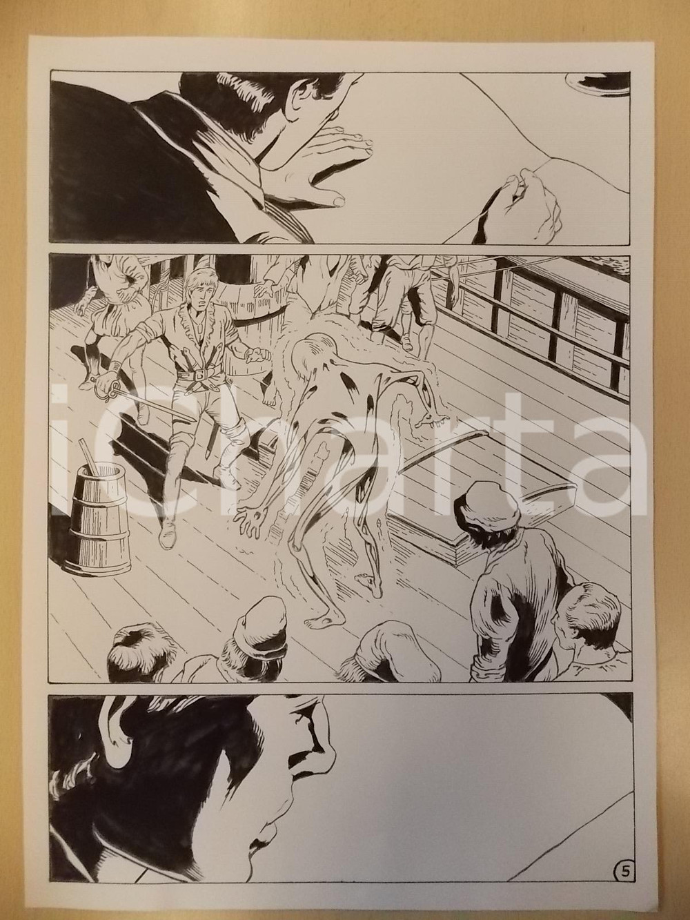 Opera d’arte autentica 2001 WAMPUS Ep. 2 Luciano BERNASCONI Apparizione aliena Tavola originale LUBE 1