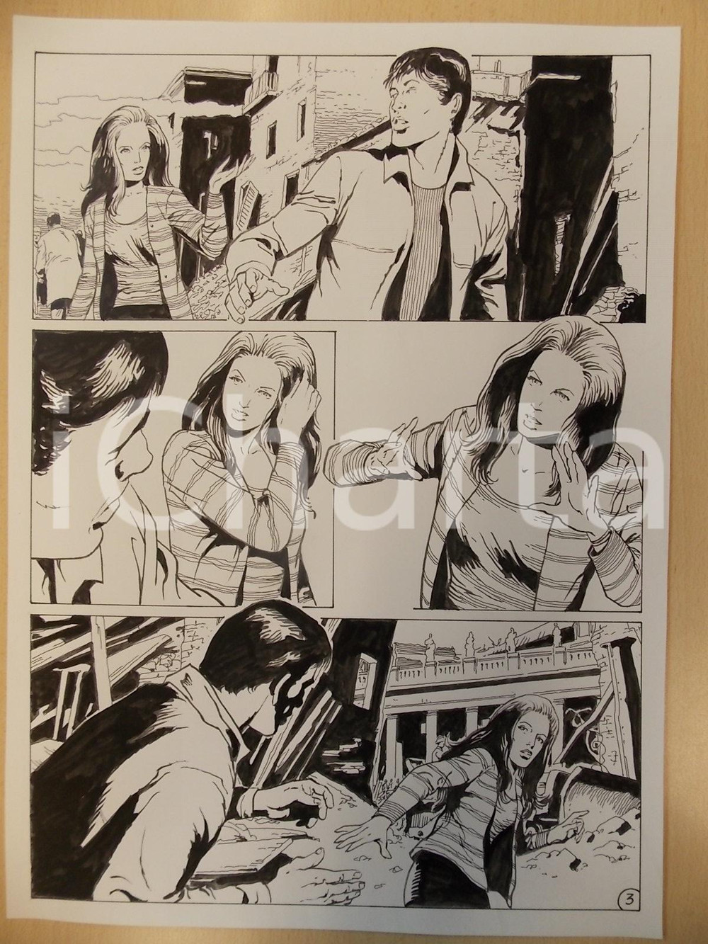 Opera d’arte autentica 2001 WAMPUS Ep. 2 L. BERNASCONI Fuga tra rovine di Piazza San Pietro Tavola 1