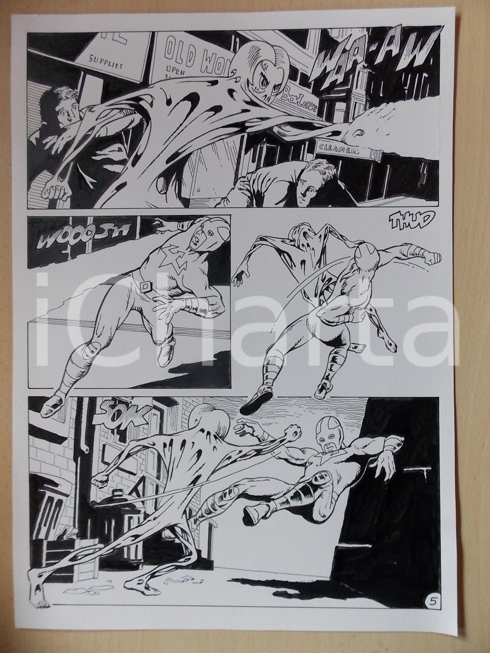 Opera d’arte autentica 2001 WAMPUS Luciano BERNASCONI Gladiateur de Bronze contro alieno Tavola LUBE 1