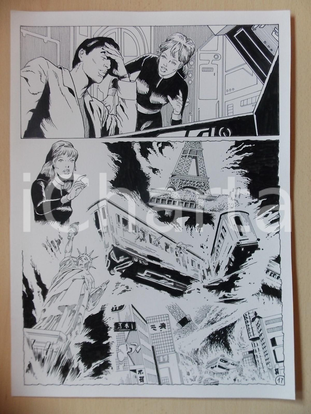 Opera d’arte autentica 2001 WAMPUS Luciano BERNASCONI Apocalisse a Parigi NEW YORK Tokyo Tavola LUBE 1