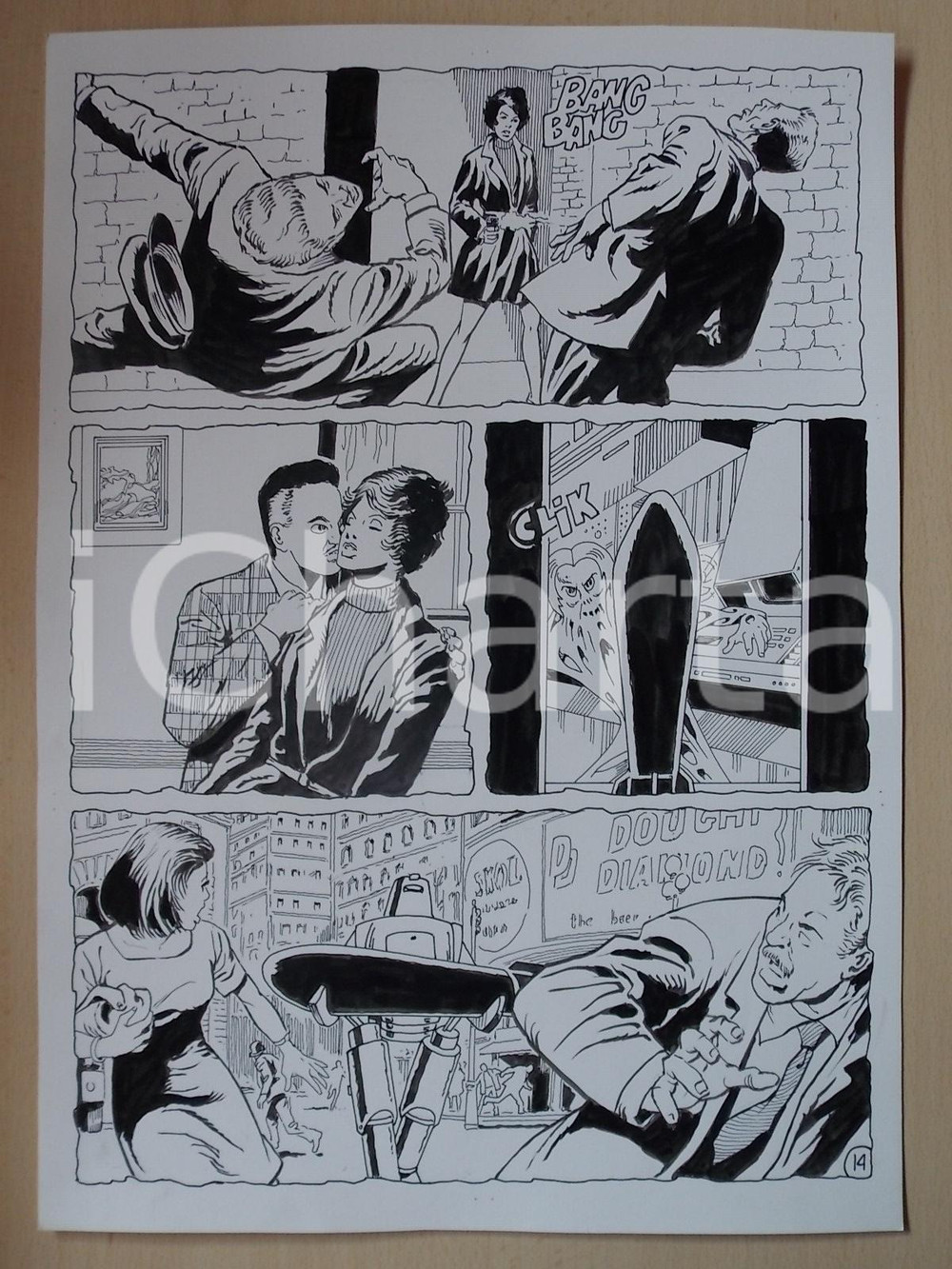 Opera d’arte autentica 2001 WAMPUS Luciano BERNASCONI Robot trasporta missile per LONDRA Tavola LUBE 1