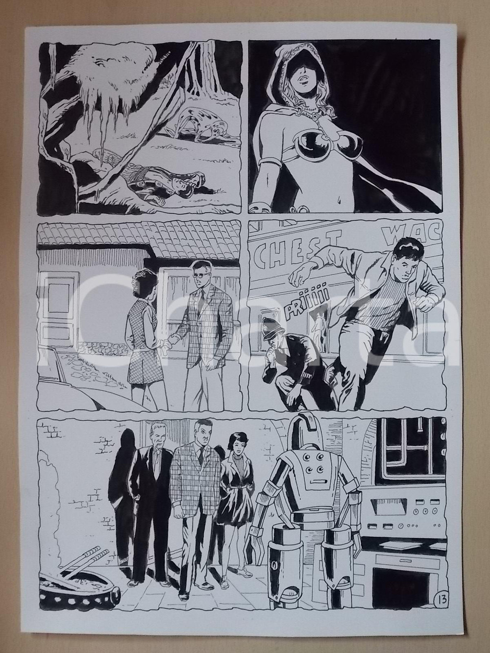 Opera d’arte autentica 2001 WAMPUS Luciano BERNASCONI Creazione del robot Tavola originale LUBE 1