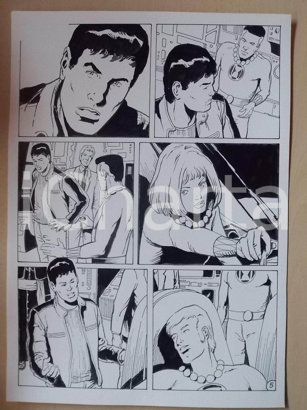 Opera d’arte autentica 2001 WAMPUS Luciano BERNASCONI Viaggio integalattico Tavola originale LUBE 1