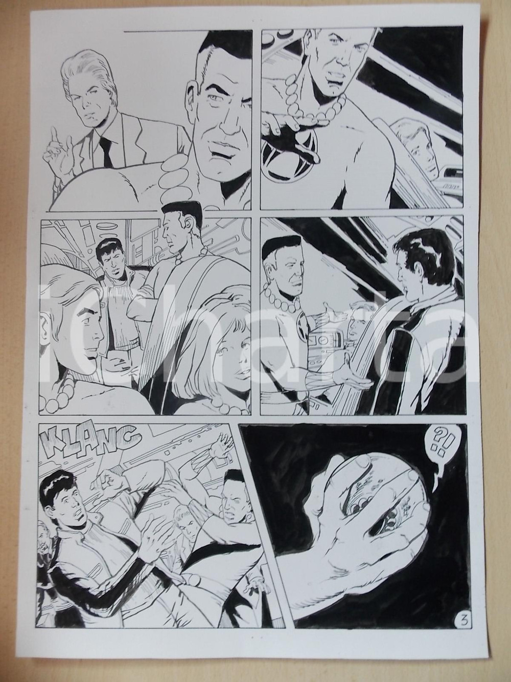 Opera d’arte autentica 2001 WAMPUS Luciano BERNASCONI Discussione a bordo dell astronave Tavola LUBE 1