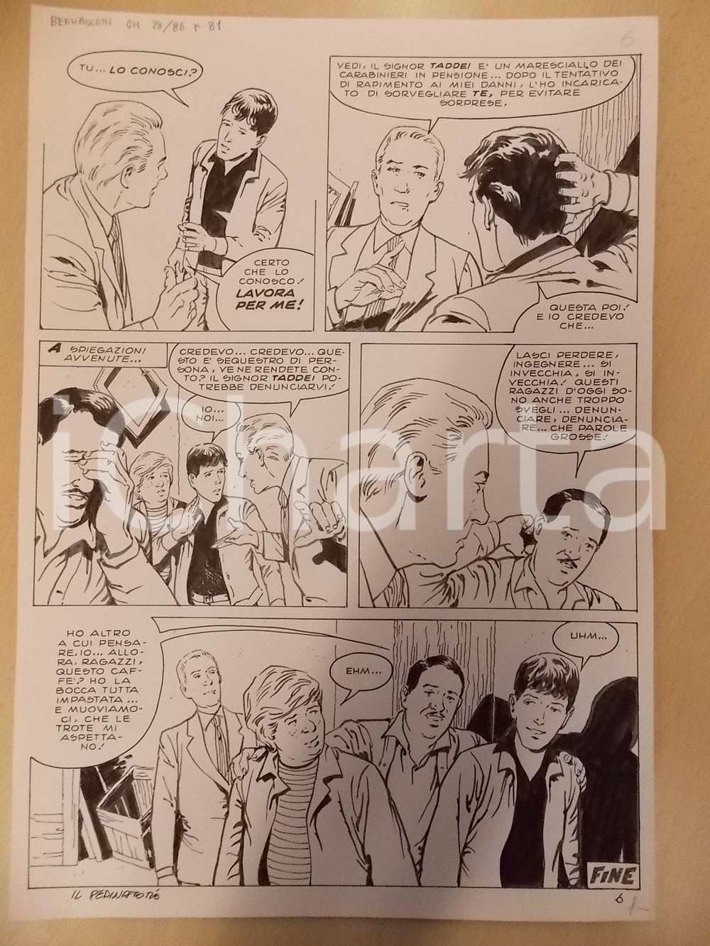 Opera d’arte autentica 1970 ca IL PEDINATORE MISTERIOSO Luciano BERNASCONI Tavola originale LUBE 1