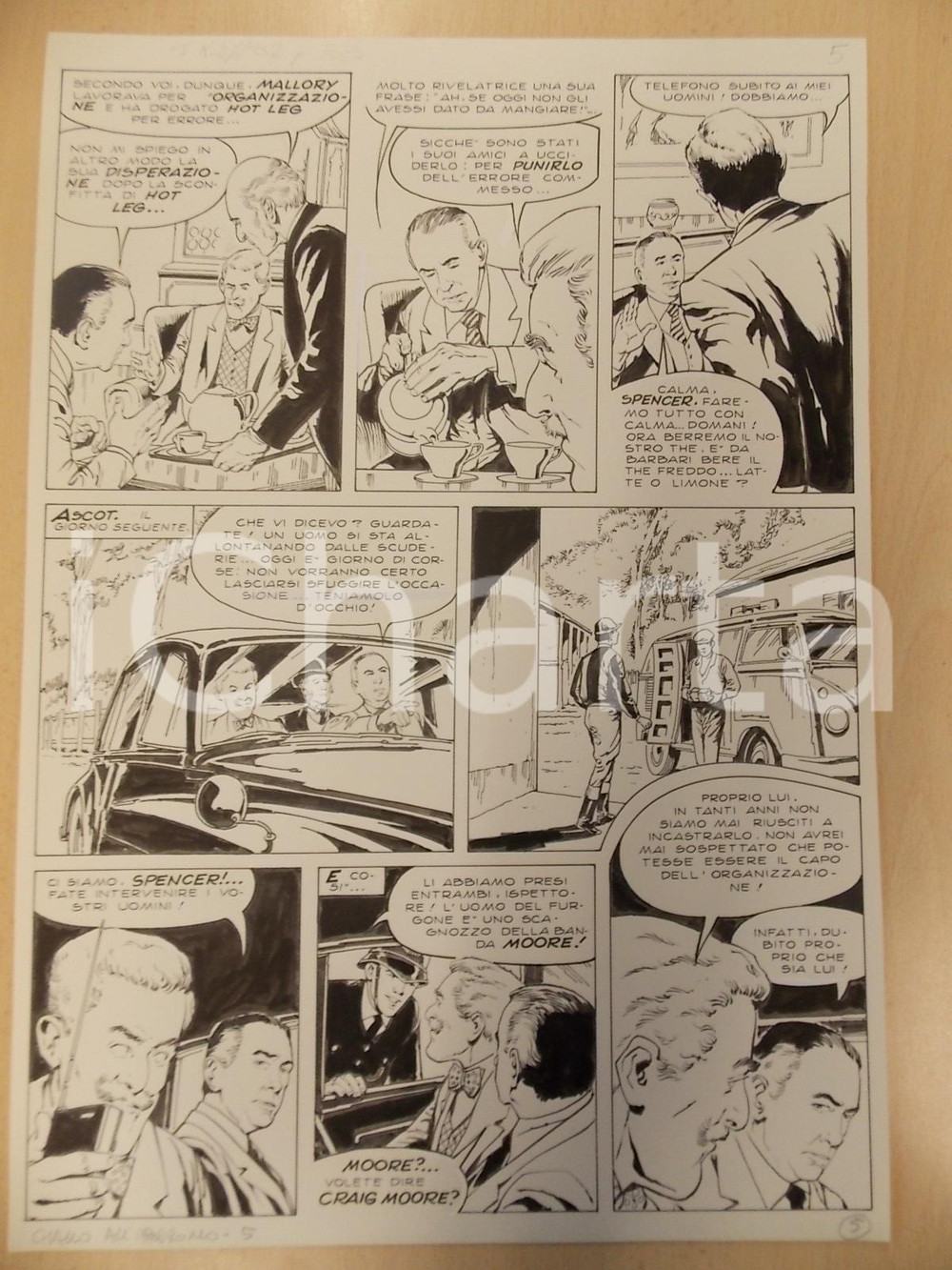 Opera d’arte autentica 1970 ca GIALLO ALL IPPODROMO Luciano BERNASCONI L ora del tÃ¨ Tavola originale 1