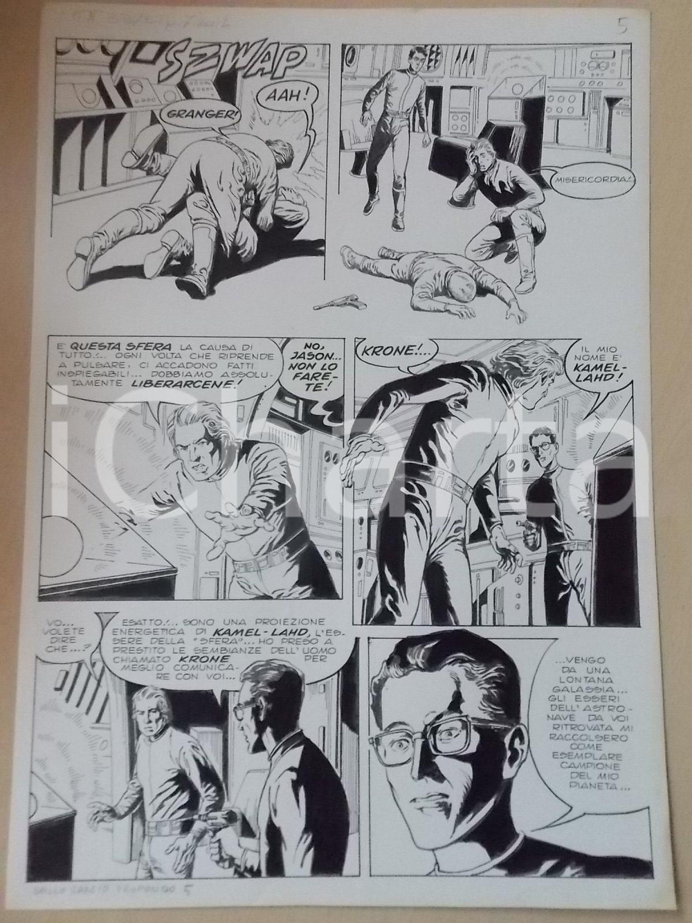 Opera d’arte autentica 1970 ca TERRORE DALLO SPAZIO PROFONDO Luciano BERNASCONI Sfera di energia Tavola 1